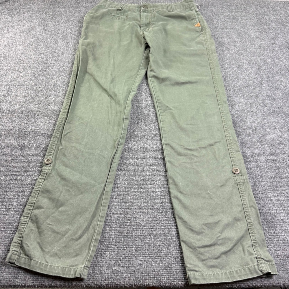 Smoking Life Company Chino Pants L Green Roll Up Hem Utility Women